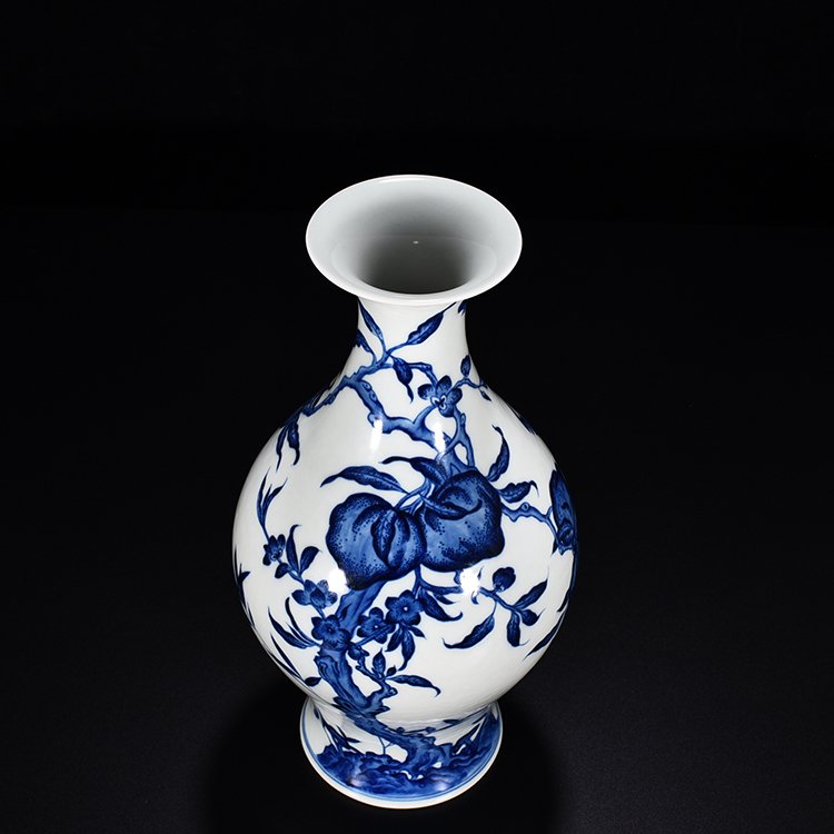 Qing Dynasty Qianlong blue and white olive vase