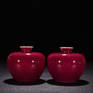 Qing Dynasty Guangxu Rouge Red Glaze Apple Zun