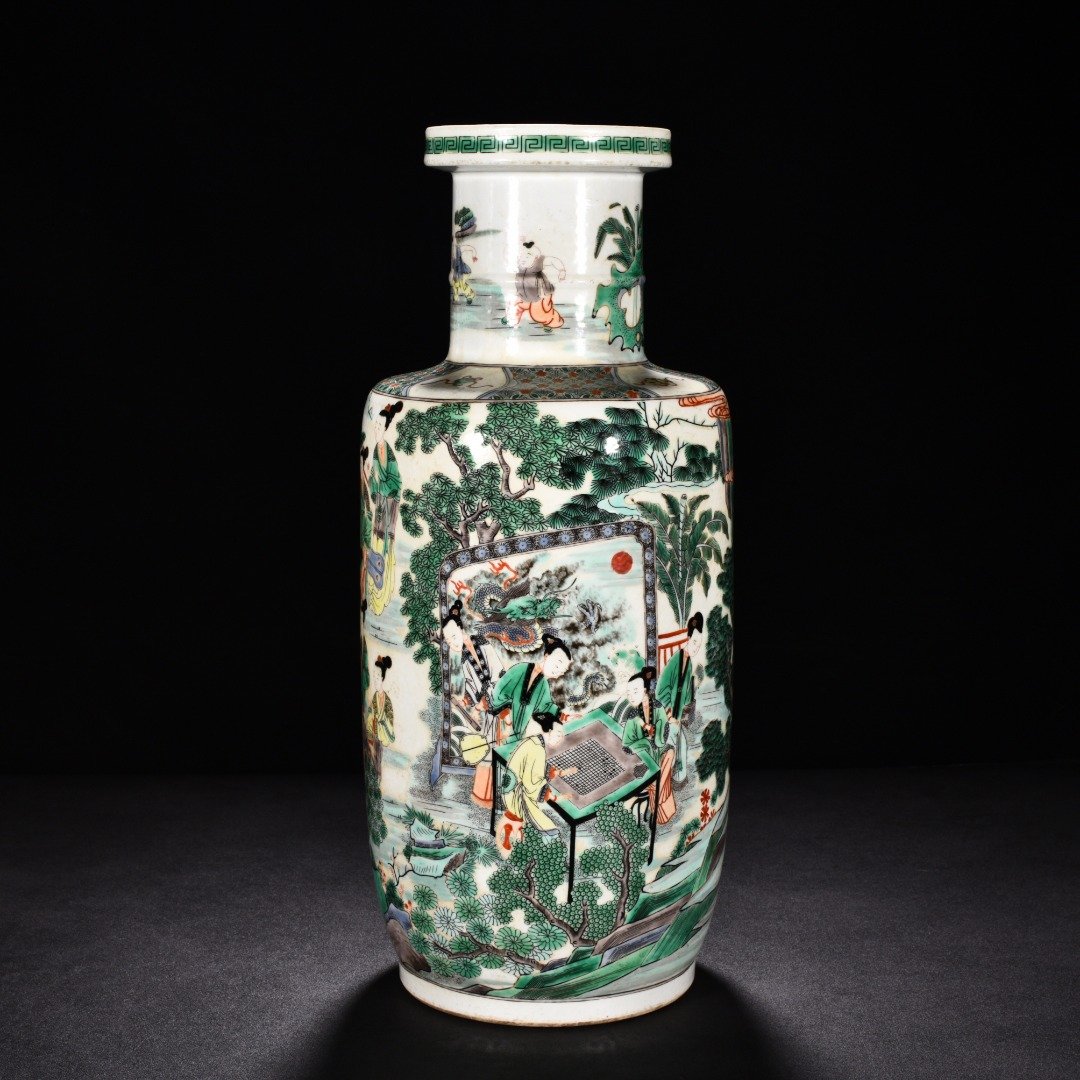 Qing Dynasty Kangxi five color vase