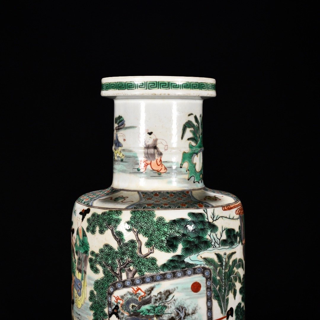 Qing Dynasty Kangxi five color vase