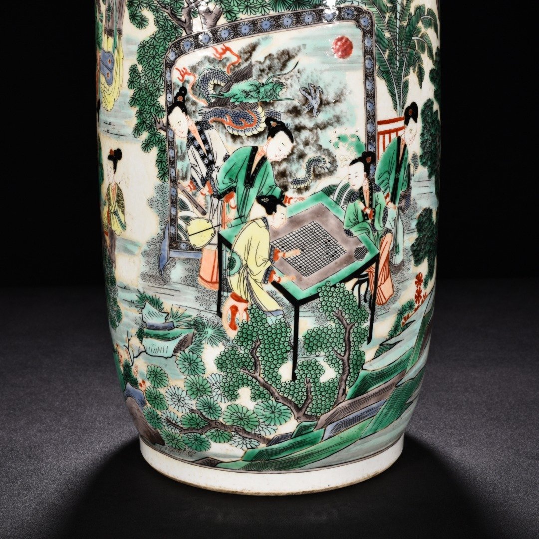Qing Dynasty Kangxi five color vase