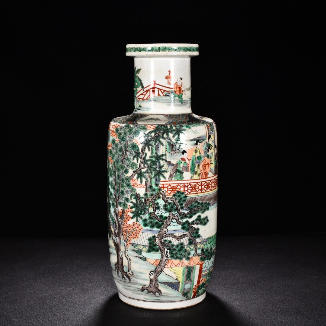 Qing Dynasty Kangxi five color vase
