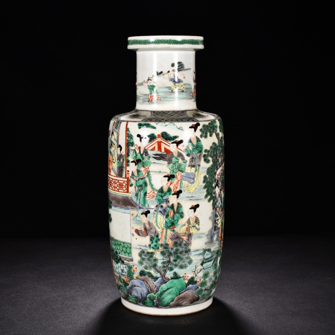 Qing Dynasty Kangxi five color vase