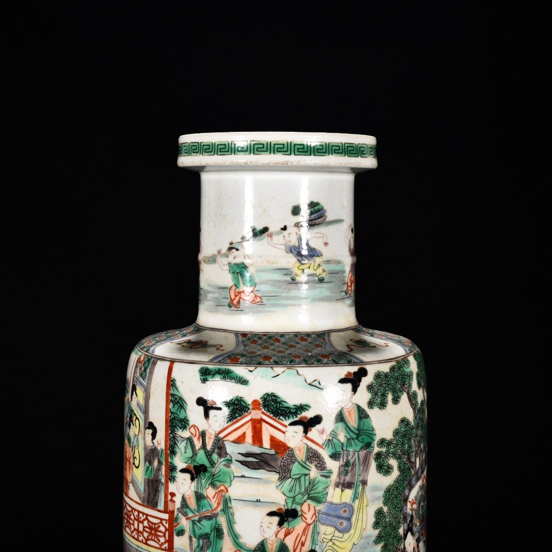 Qing Dynasty Kangxi five color vase