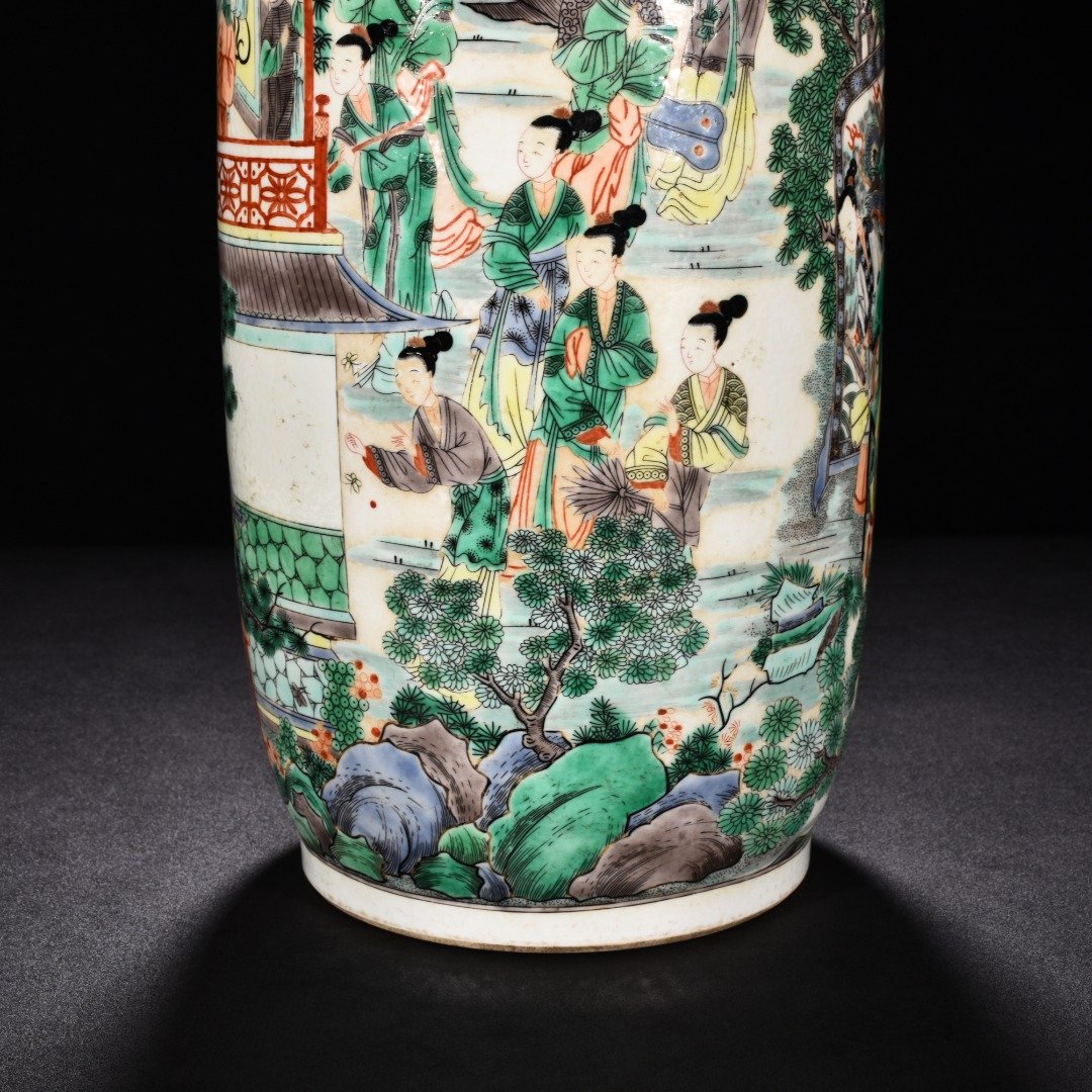 Qing Dynasty Kangxi five color vase