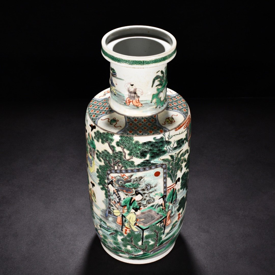 Qing Dynasty Kangxi five color vase