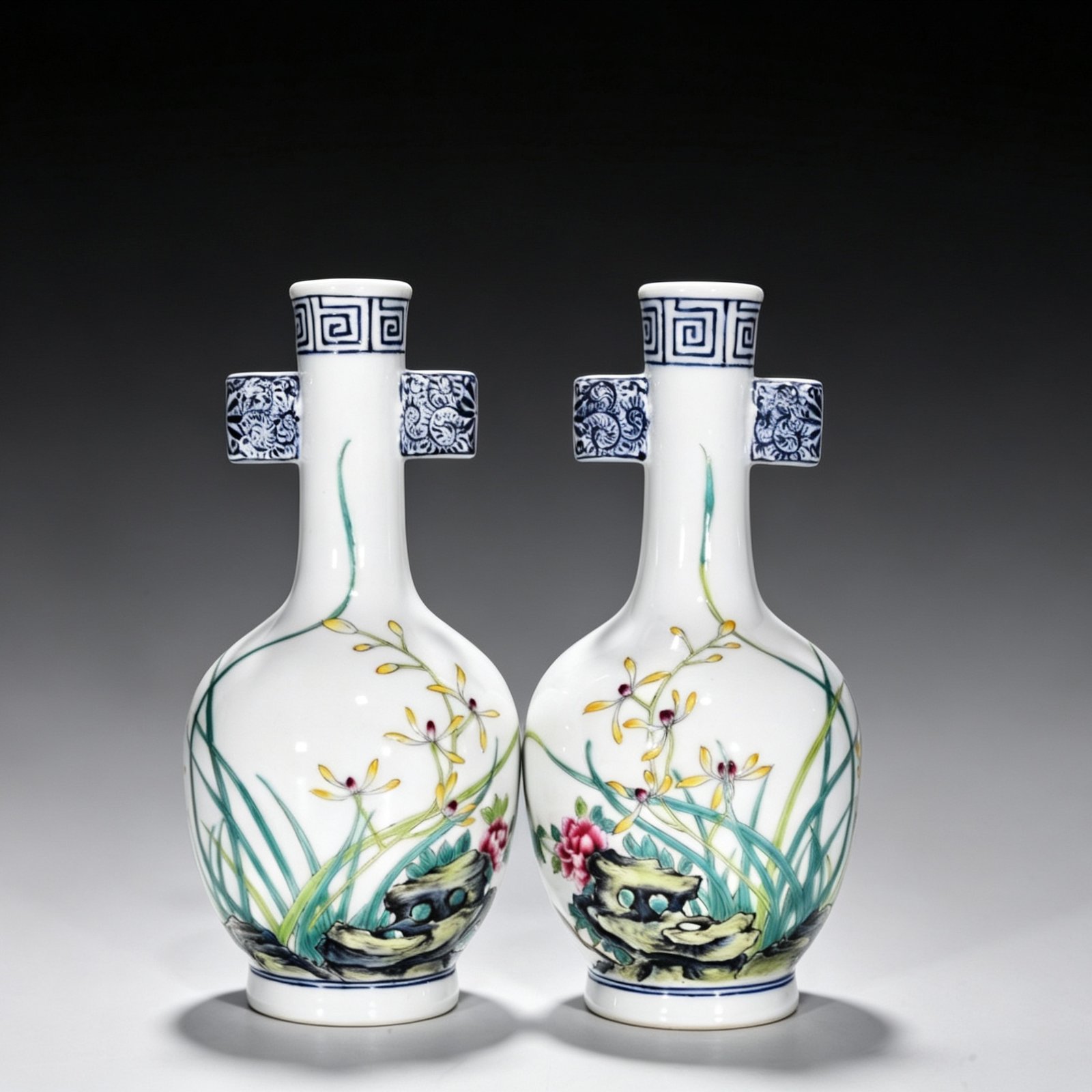 Qing Dynasty Yongzheng enamel flower pattern vase