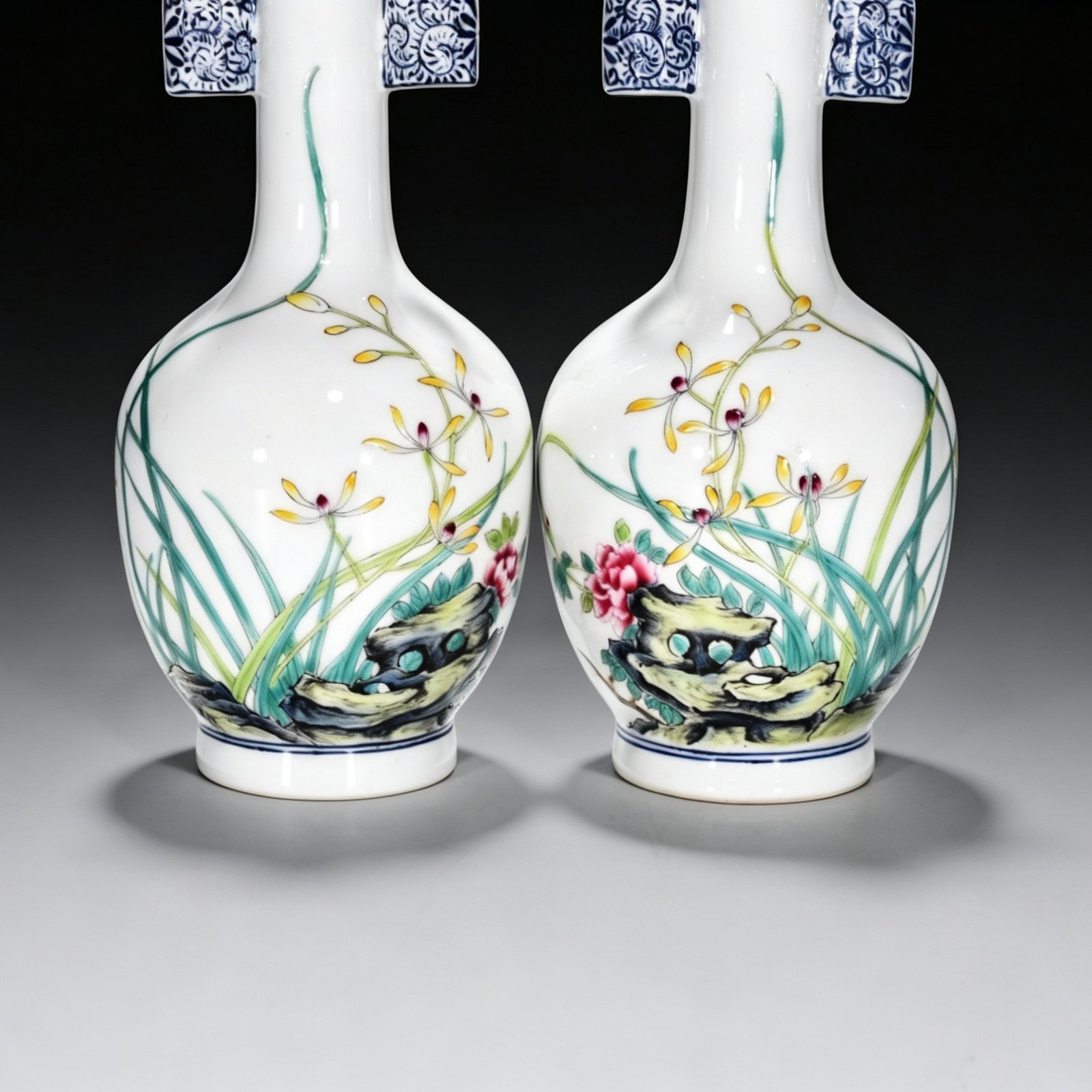 Qing Dynasty Yongzheng enamel flower pattern vase