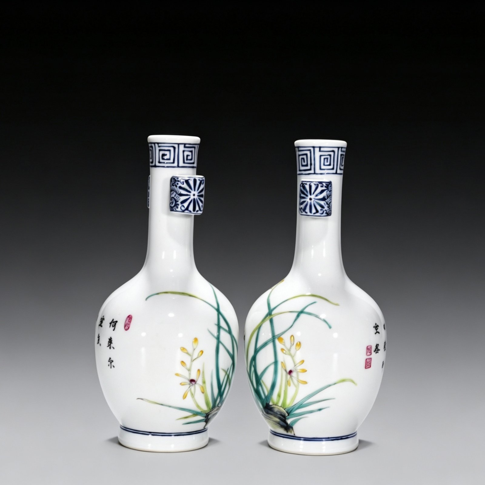 Qing Dynasty Yongzheng enamel flower pattern vase