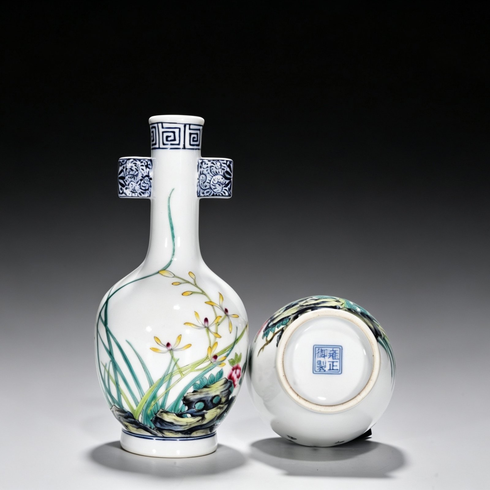 Qing Dynasty Yongzheng enamel flower pattern vase