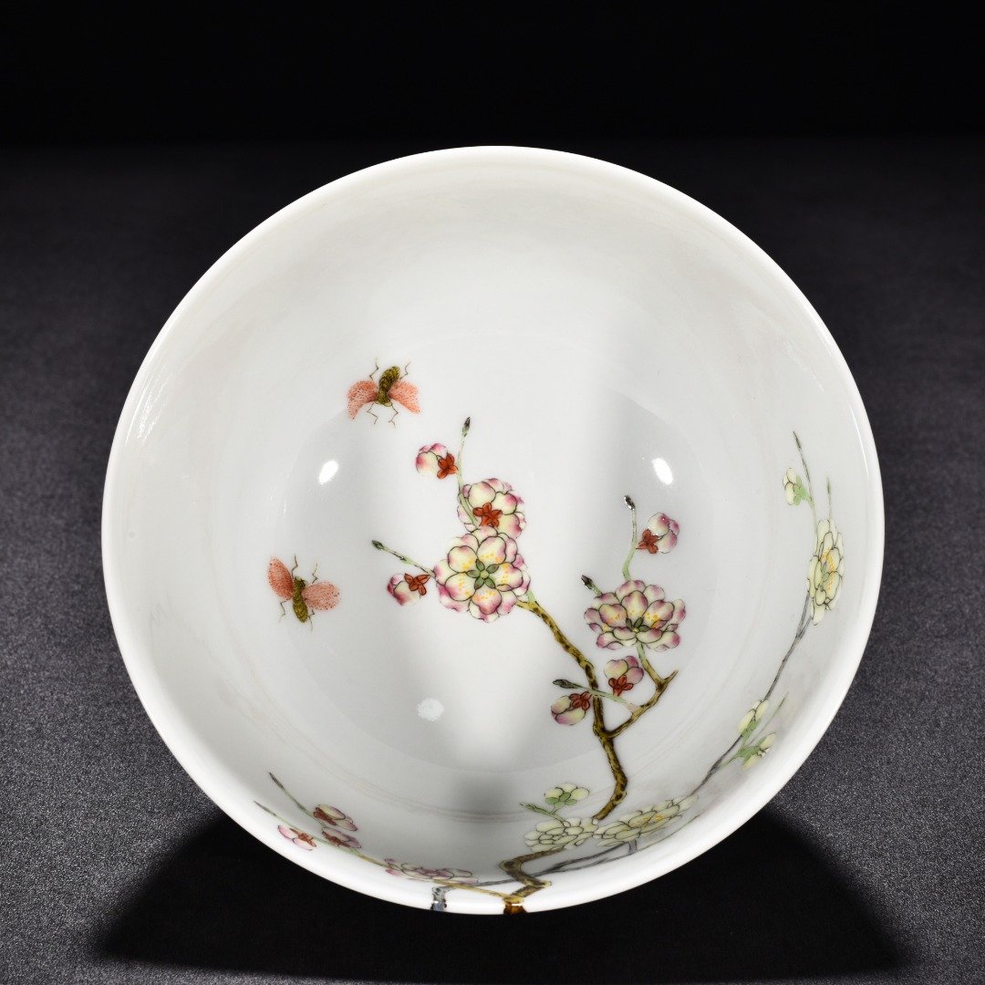 Qing Dynasty Yongzheng enamel plum blossom bowl