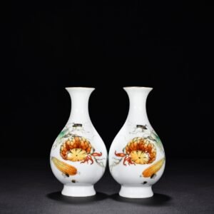 Qing Dynasty Yongzheng Lang Shining painted enamel vase