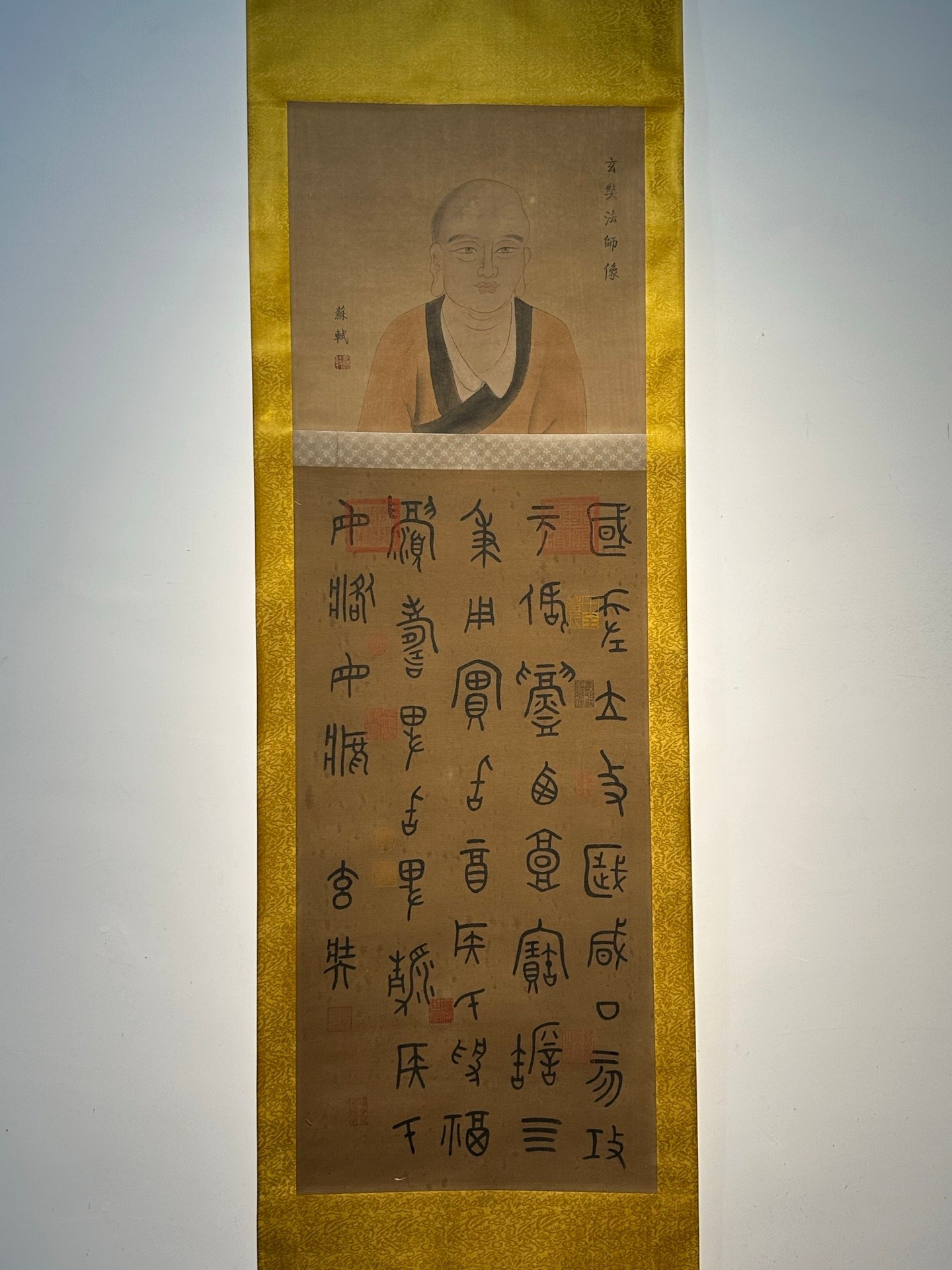 Chinese scroll painting Tang Sanzang