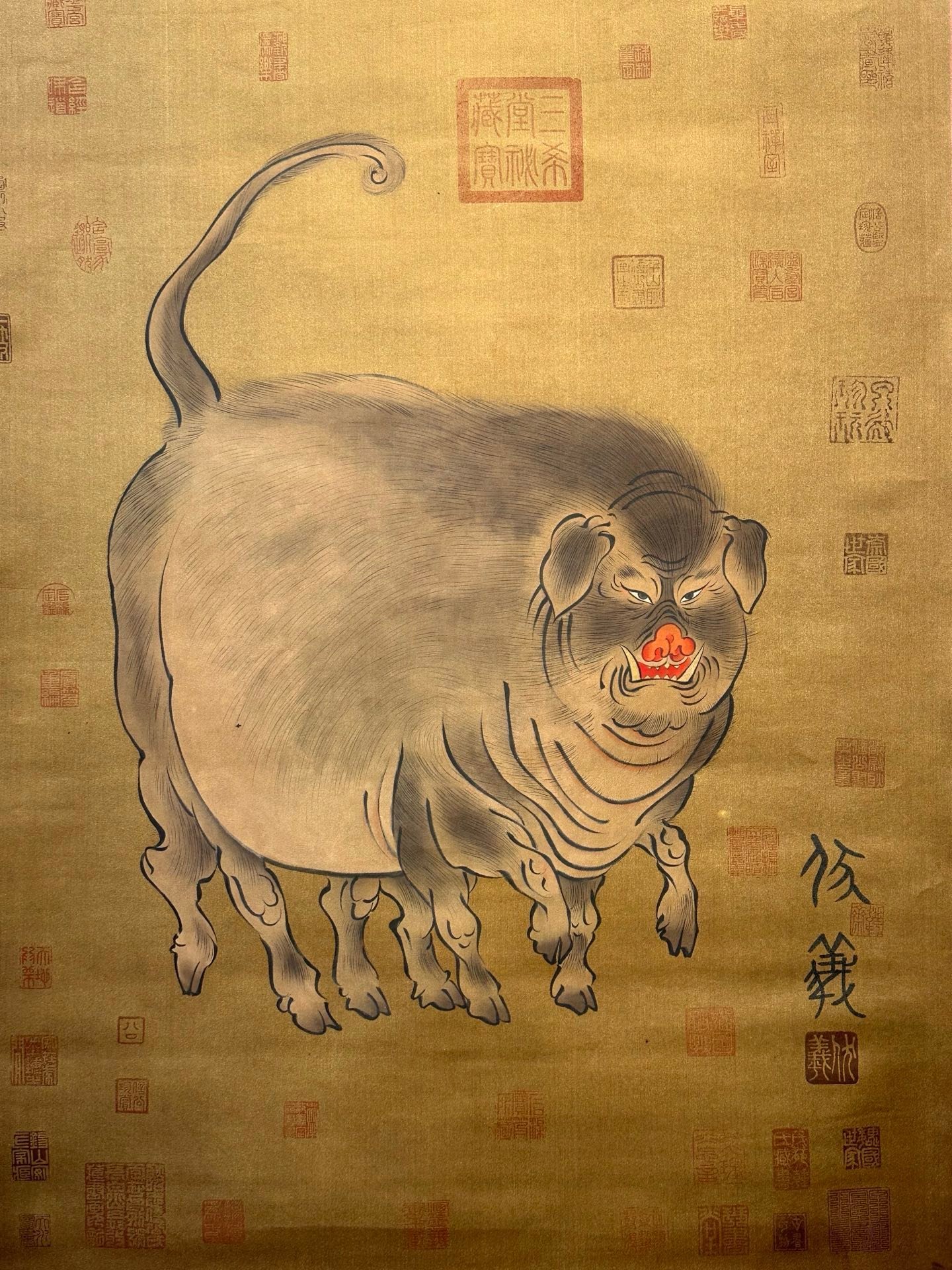 Chinese scroll painting Fuxi