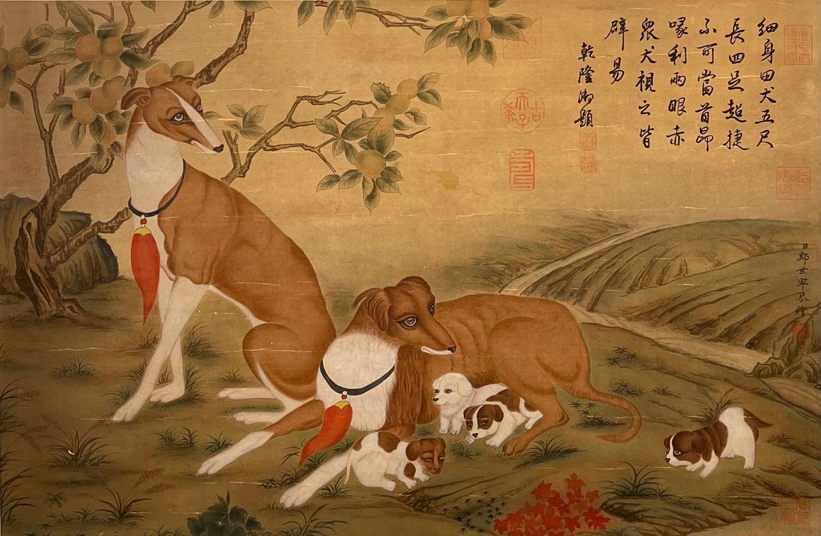 Chinese scroll painting Lang Shining