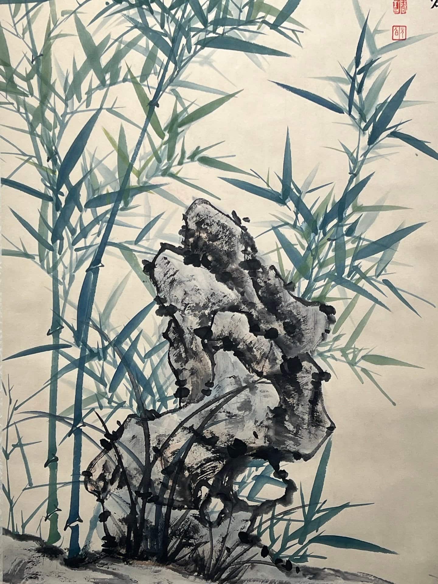 Chinese scroll painting Qigong