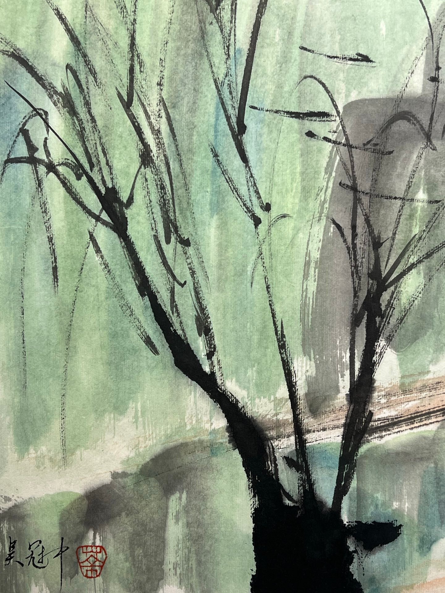 Chinese scroll painting Wu Guanzhong