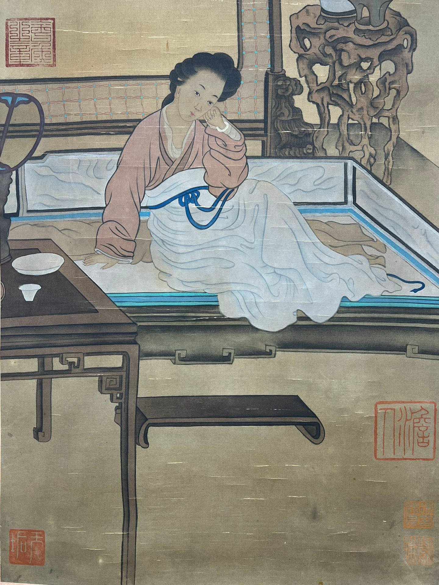 Chinese scroll painting Zhou Wenju