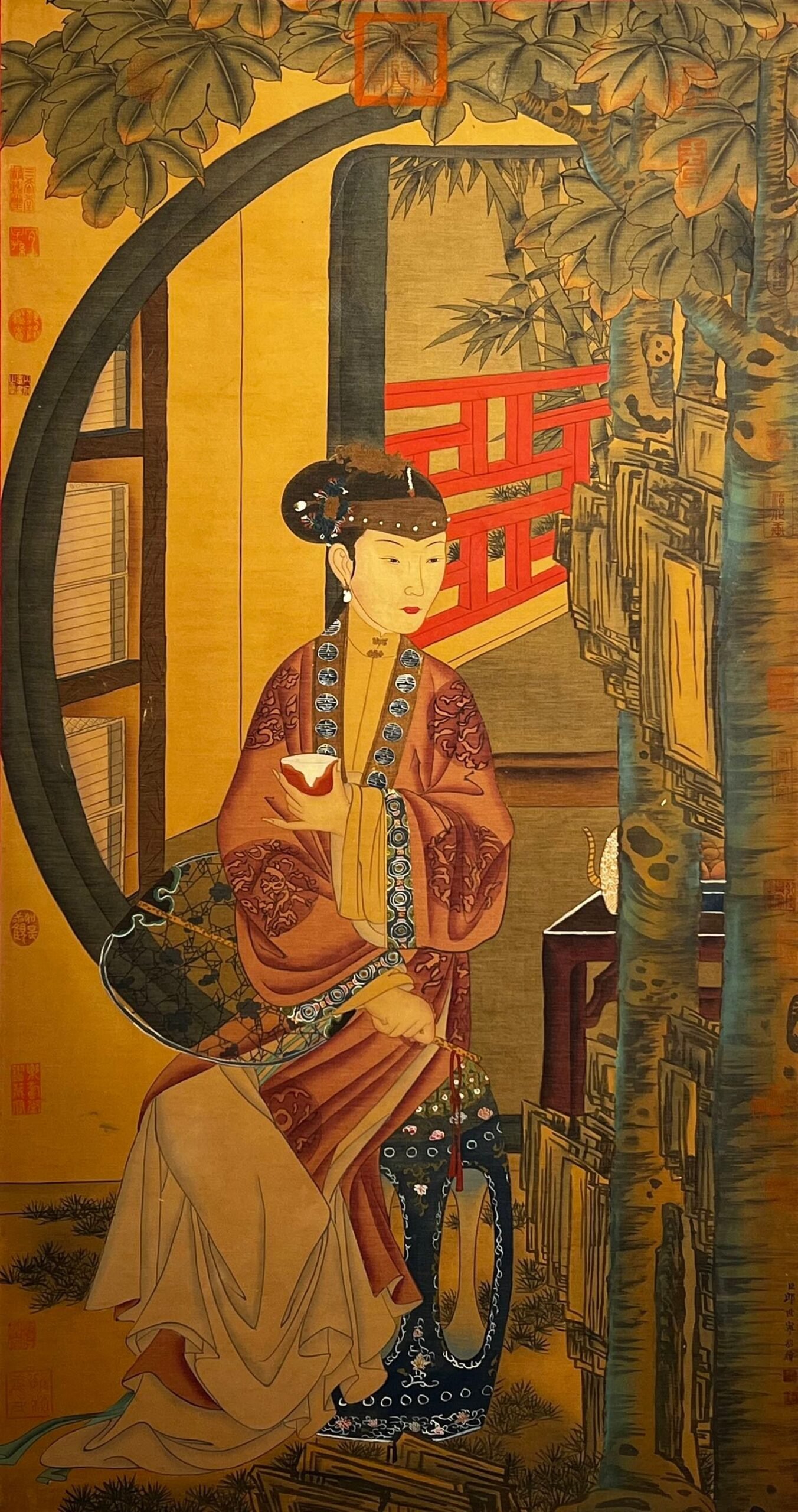 Chinese scroll painting Lang Shining