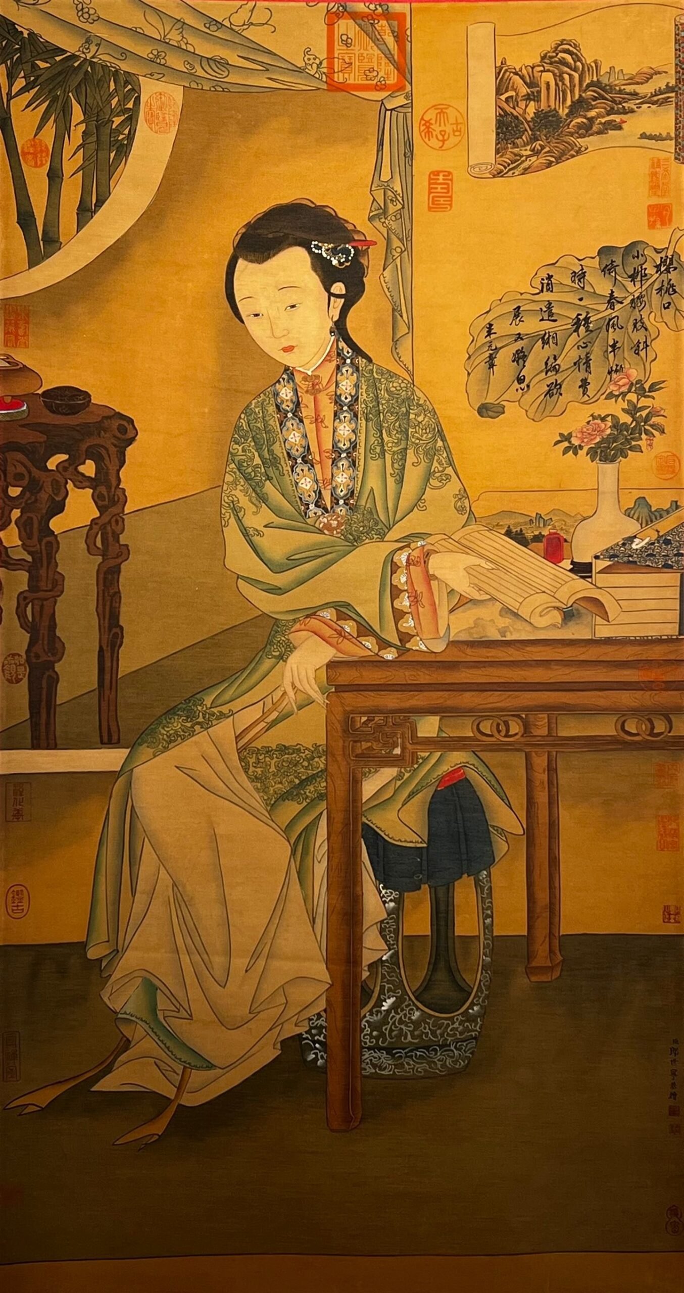 Chinese scroll painting Lang Shining