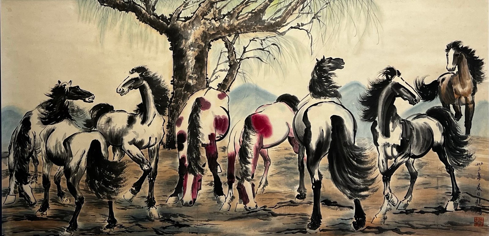 Chinese scroll painting Xu Beihong