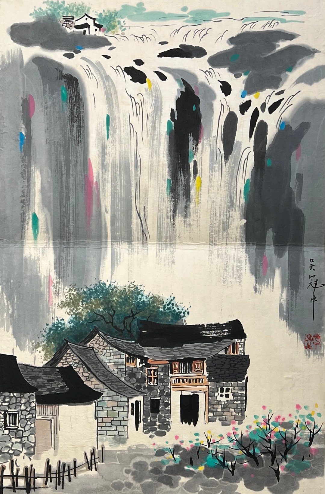 Chinese scroll painting Wu Guanzhongo
