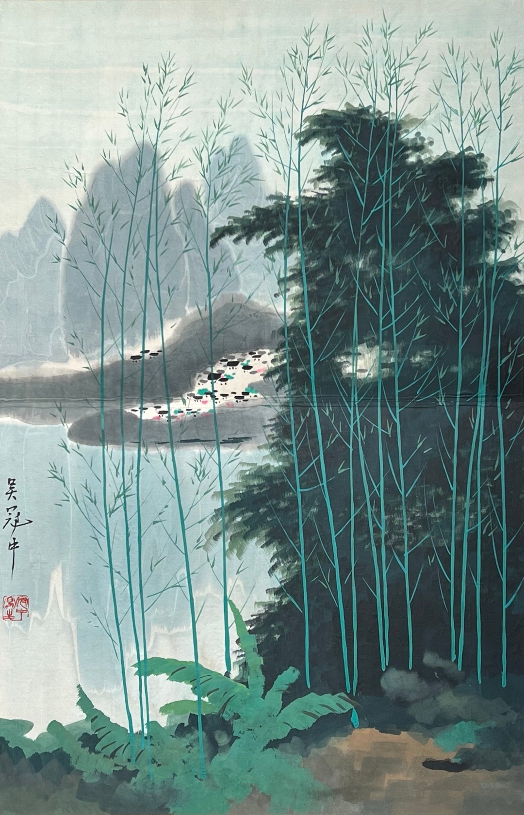 Chinese scroll painting Wu Guanzhongo