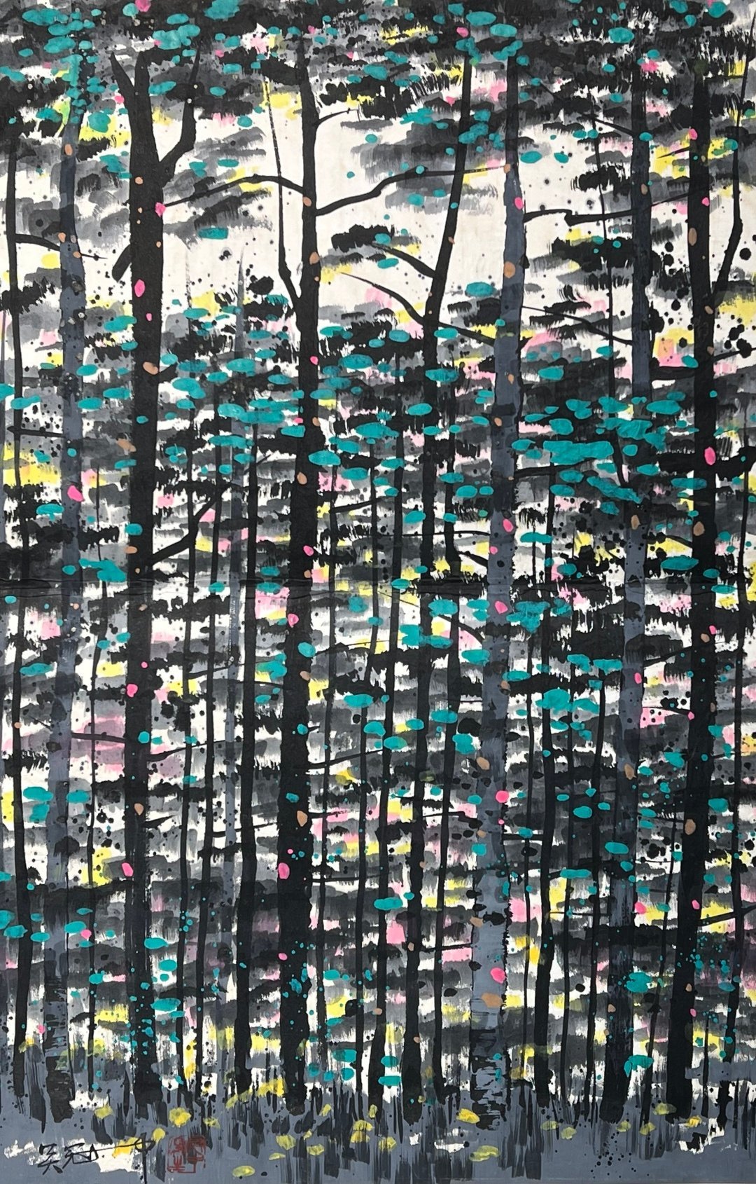 Chinese scroll painting Wu Guanzhongo