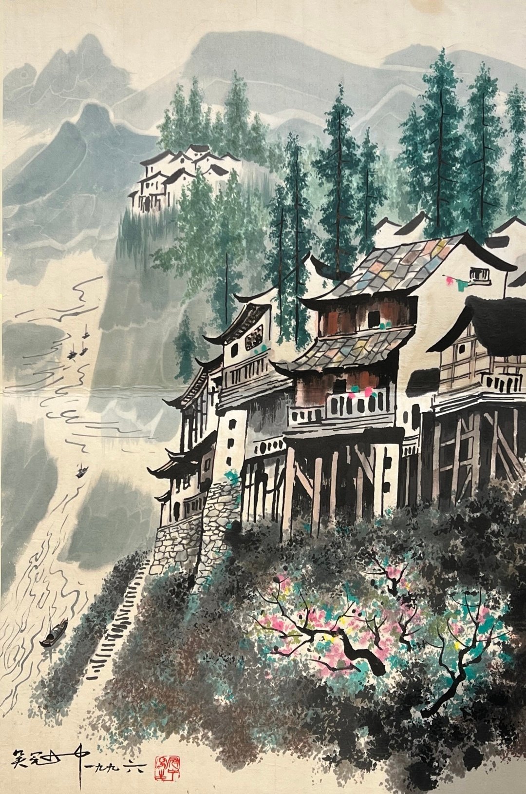 Chinese scroll painting Wu Guanzhongo