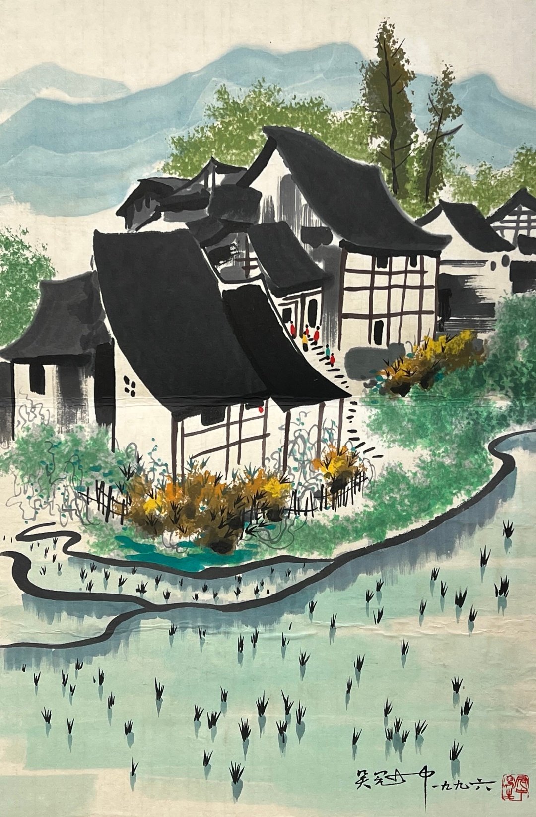 Chinese scroll painting Wu Guanzhongo