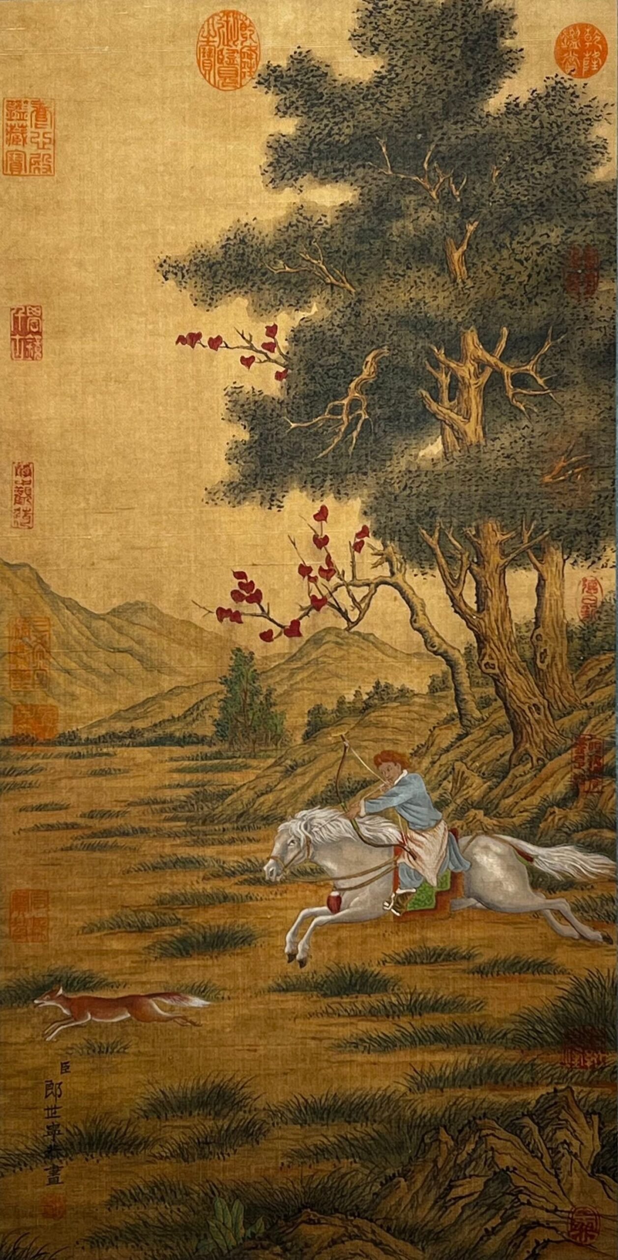 Chinese scroll painting Lang Shining