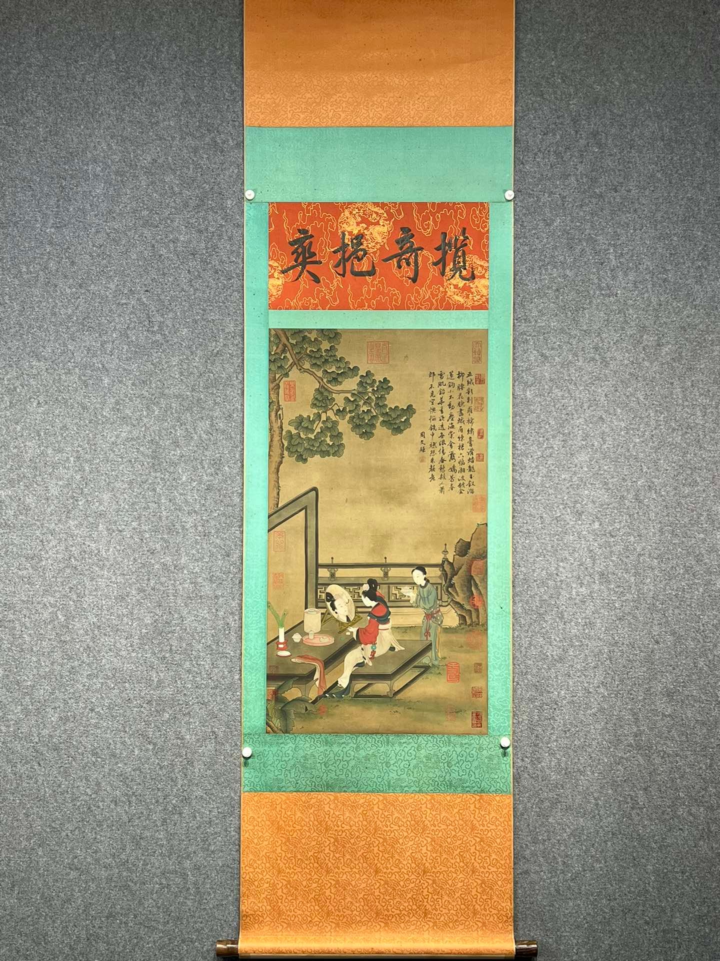 Chinese scroll painting Zhou Wenju