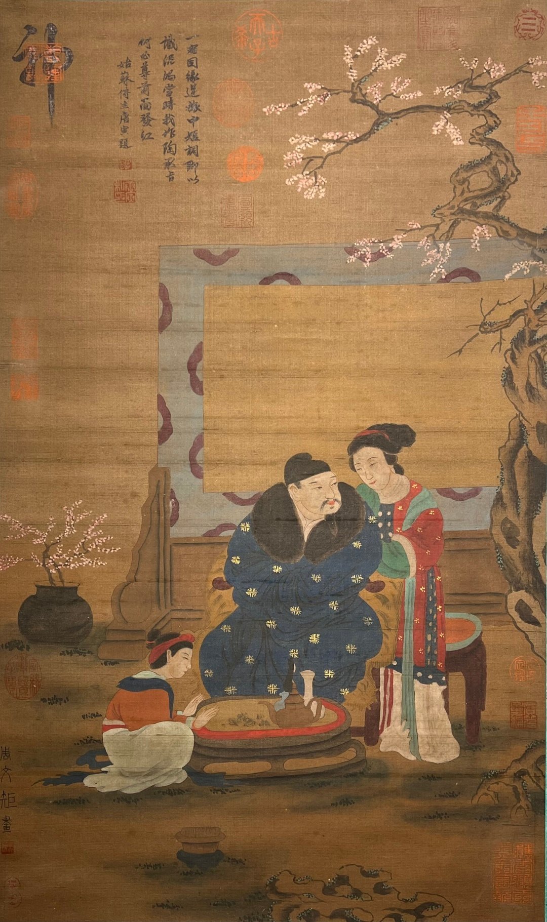 Chinese scroll painting Zhou Wenju