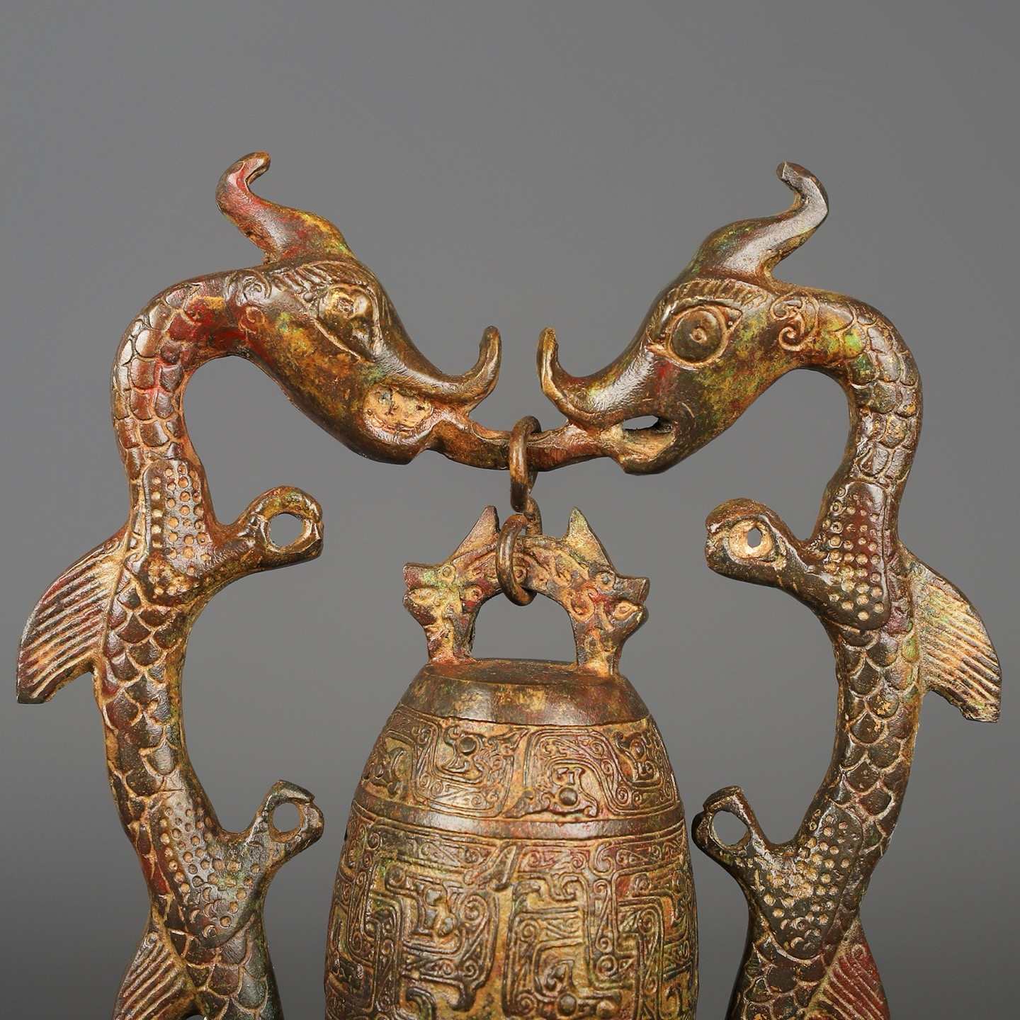 Han Dynasty Bronze Double Dragon Bell