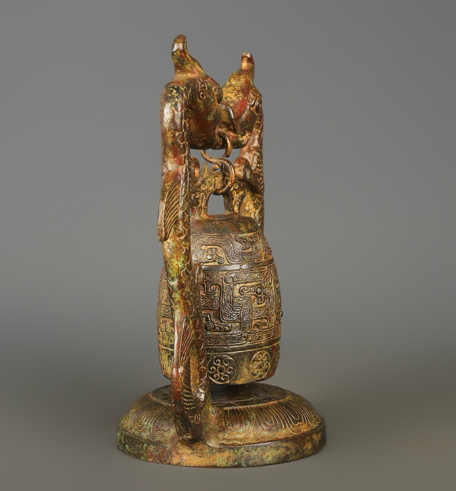 Han Dynasty Bronze Double Dragon Bell