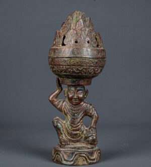 Han Dynasty Bronze human top incense furnace