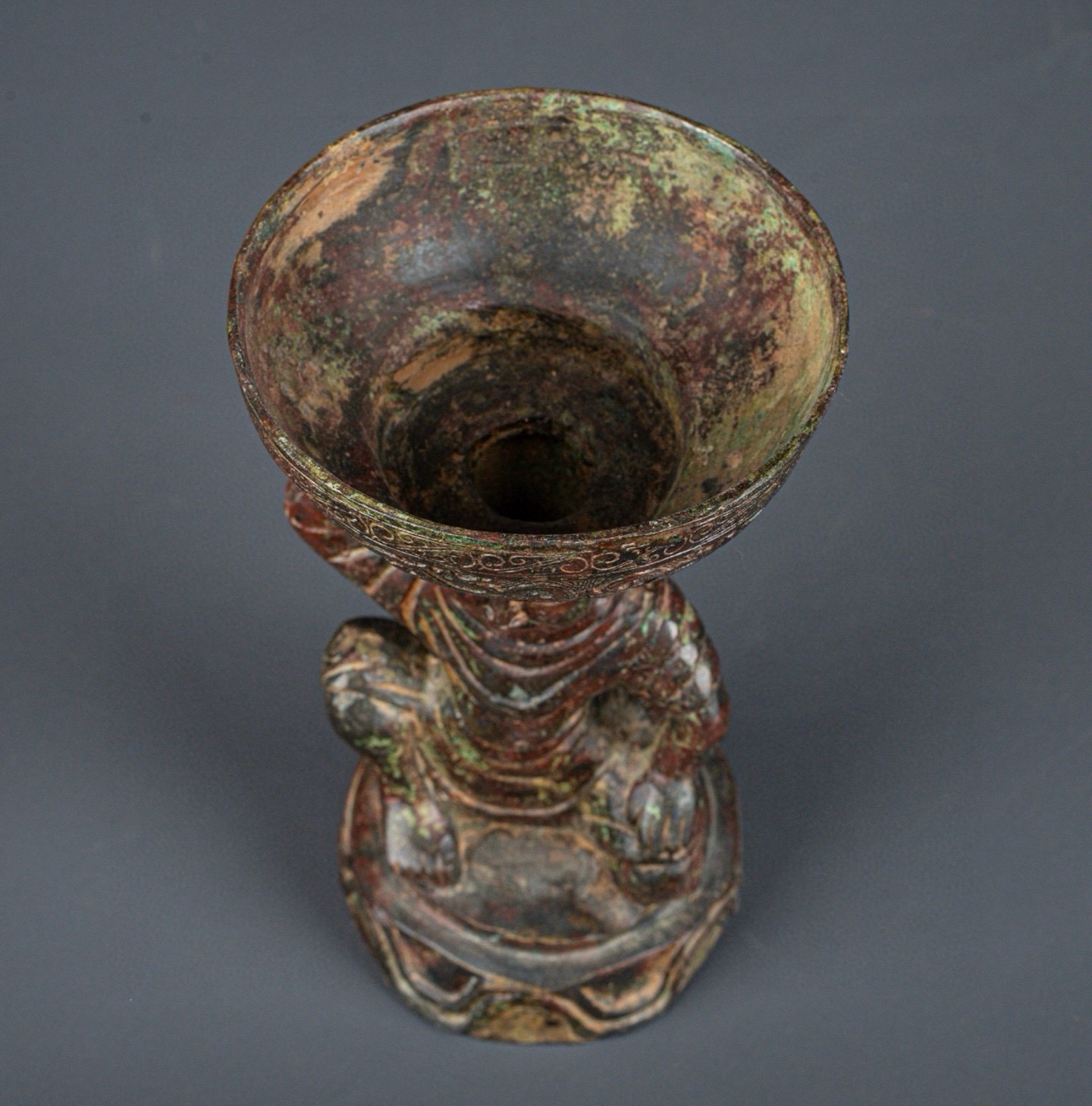 Han Dynasty Bronze human top incense furnace