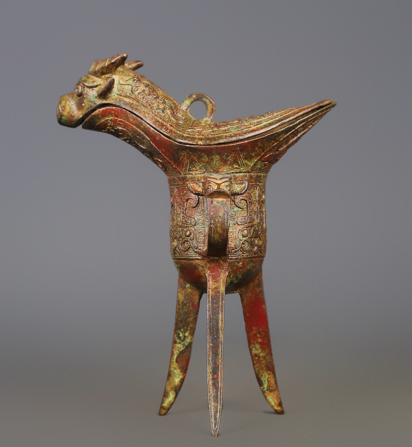 Zhou Dynasty Bronze Beast Head Cup