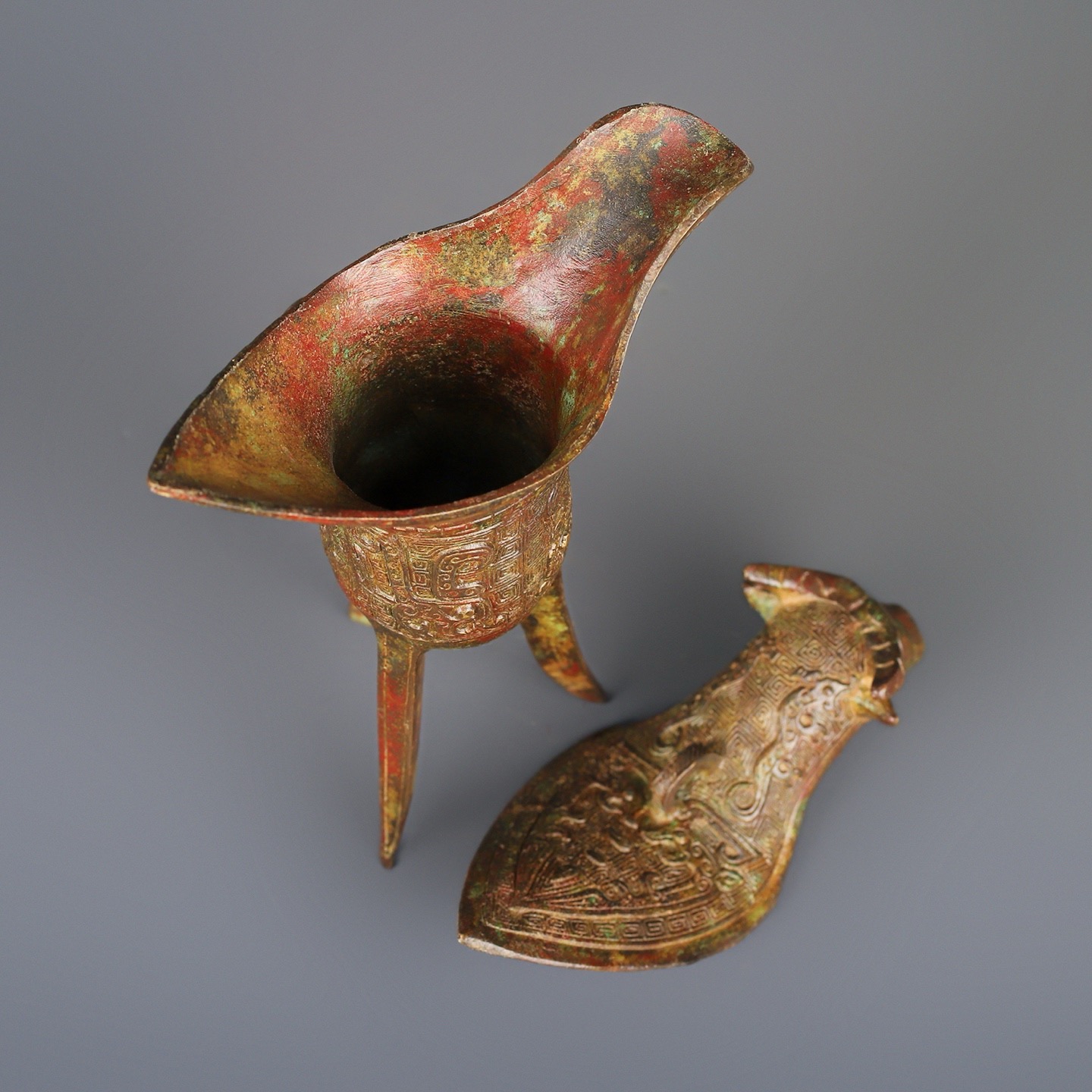Zhou Dynasty Bronze Beast Head Cup