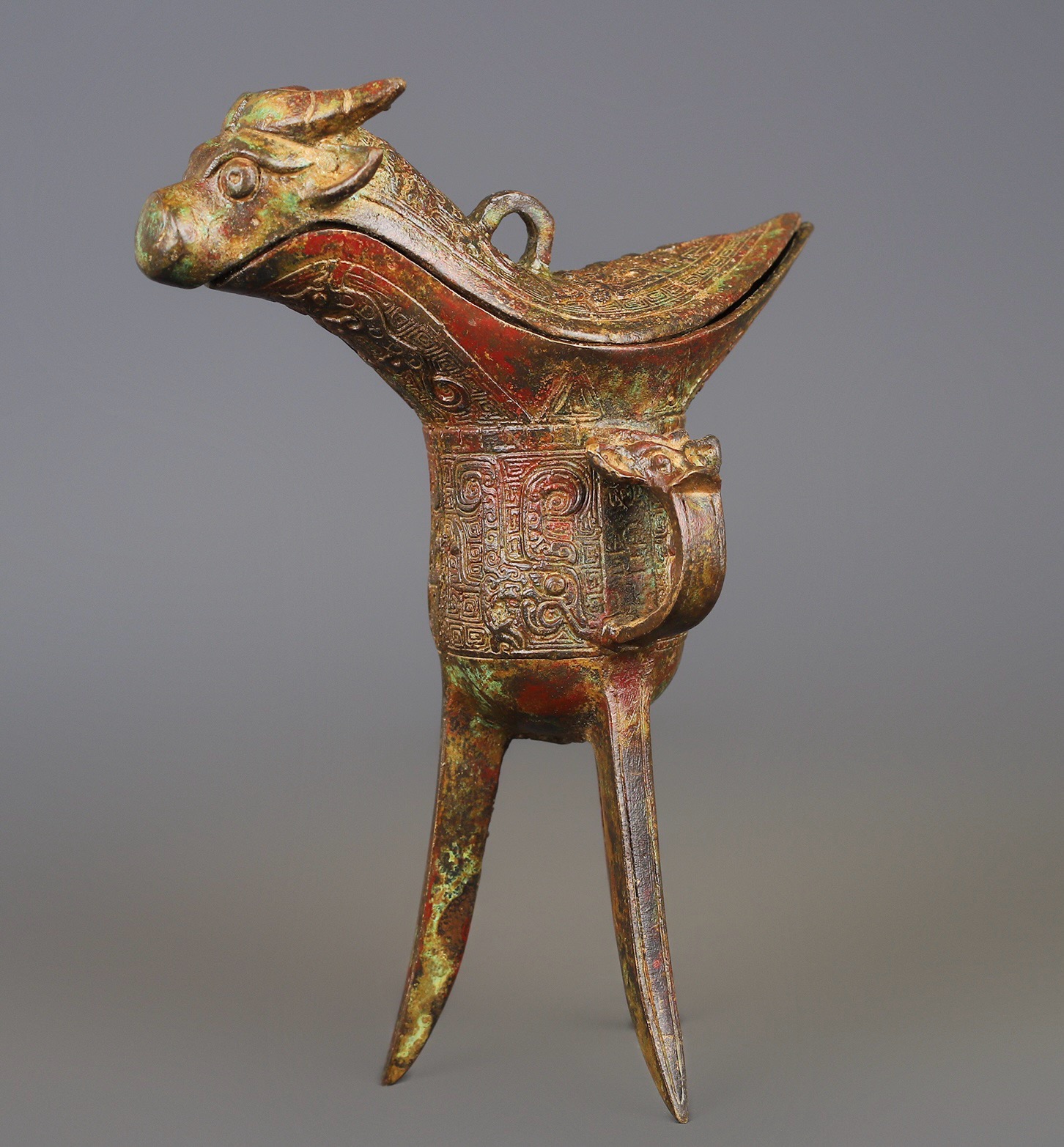 Zhou Dynasty Bronze Beast Head Cup