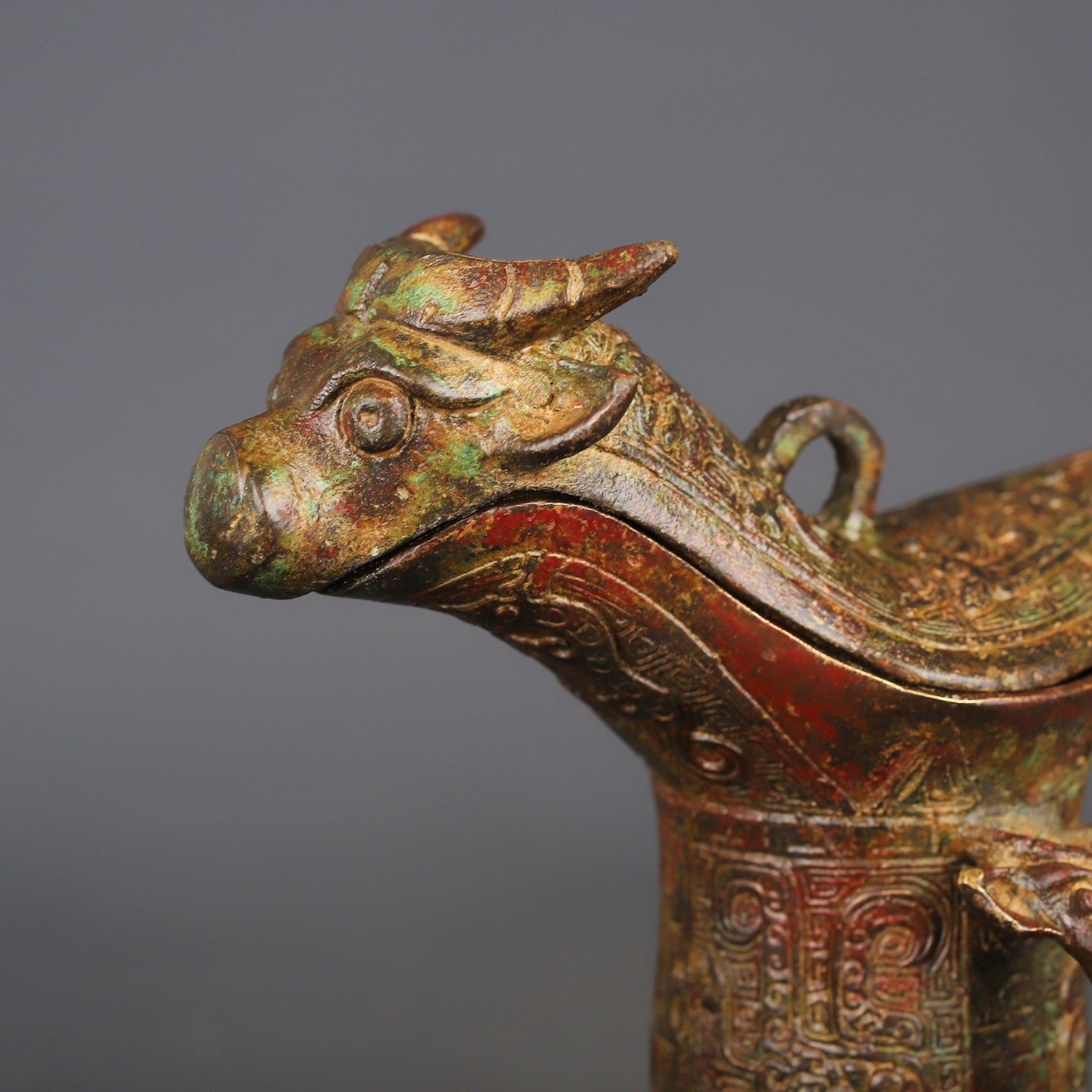 Zhou Dynasty Bronze Beast Head Cup