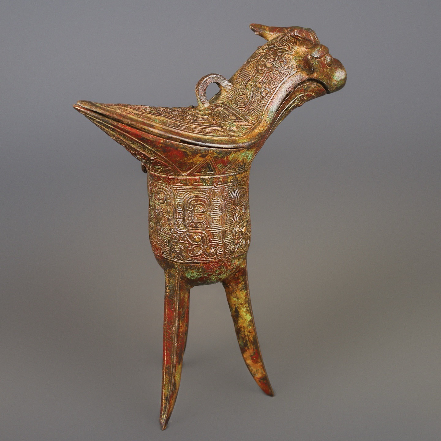 Zhou Dynasty Bronze Beast Head Cup