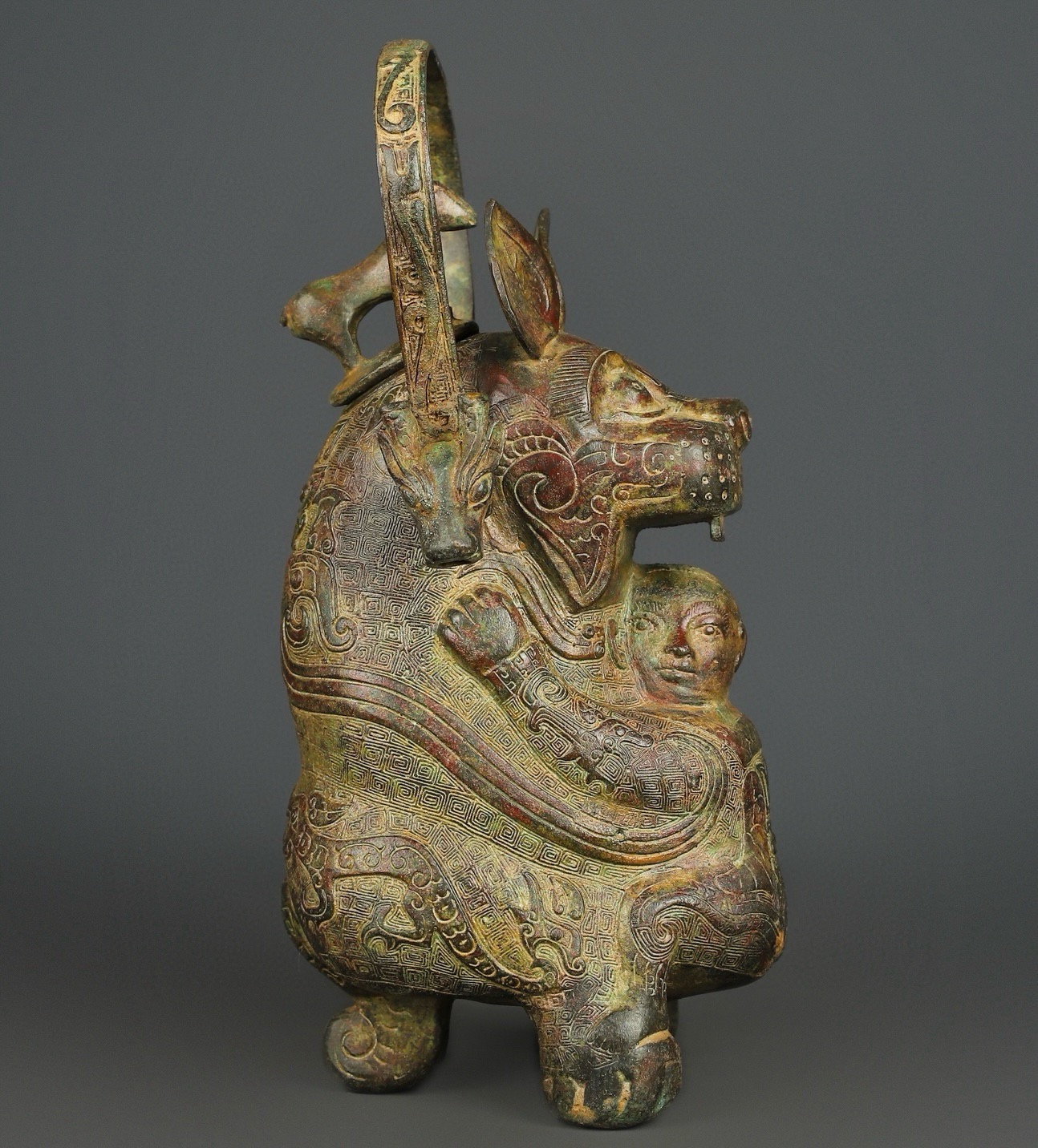 Zhou Dynasty Bronze Tiger Cannibal Lift