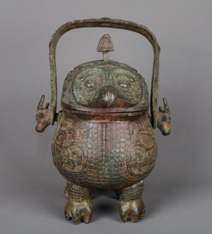 Zhou Dynasty Bronze two headed beast carrying beam