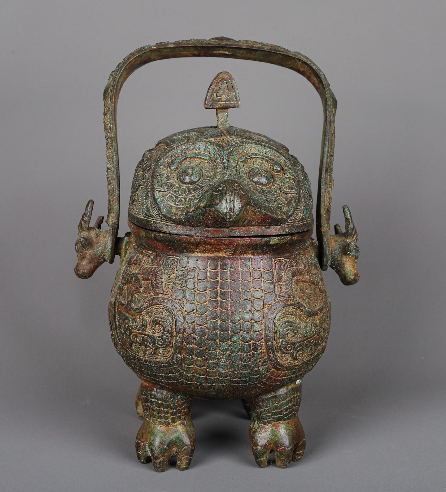 Zhou Dynasty Bronze two headed beast carrying beam