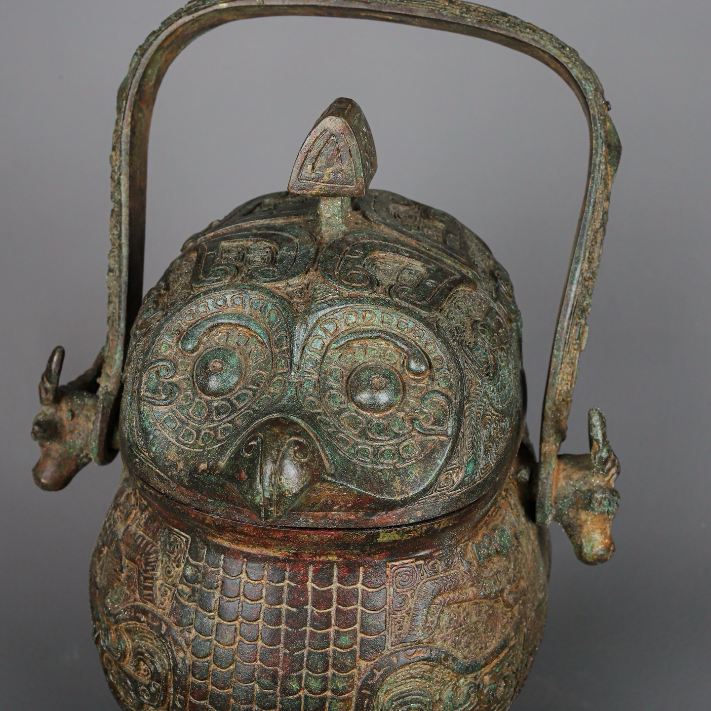 Zhou Dynasty Bronze two headed beast carrying beam