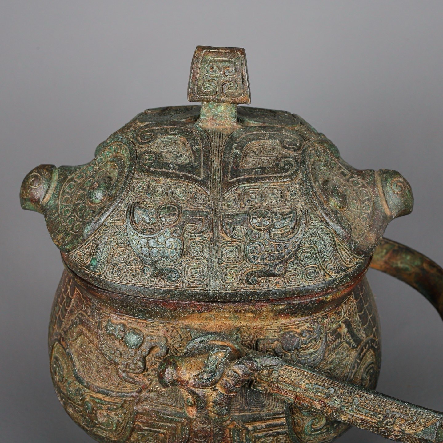 Zhou Dynasty Bronze two headed beast carrying beam