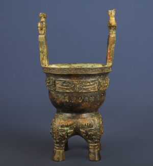 Zhou Dynasty Bronze animal faced mortar