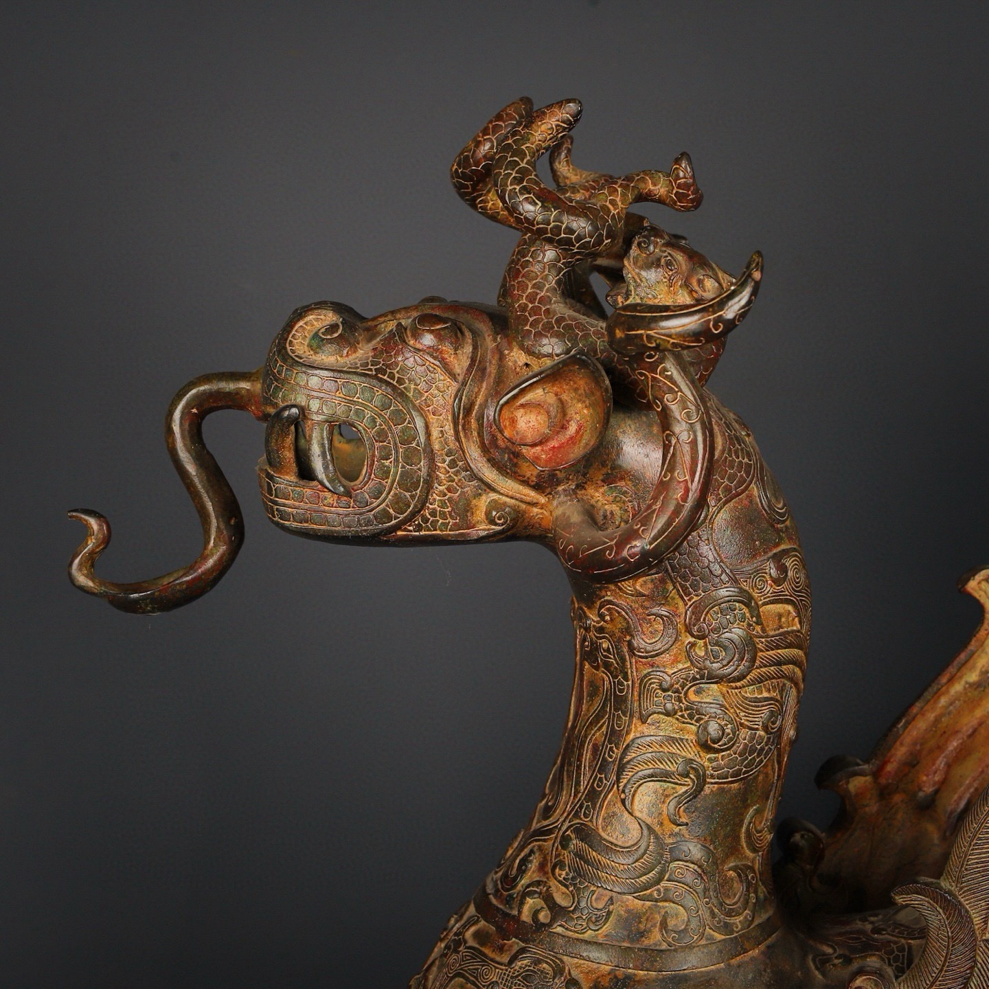 Zhou Dynasty Bronze Winged Beast
