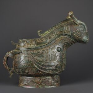 Zhou Dynasty Bronze phoenix bird pattern and beast cup